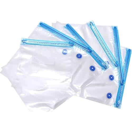5pcs/set Vacuum Storage Bags Transparent Space Saver Seal Bag for Food Comforters Pillows