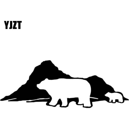 YJZT 17.5CM*6.5CM Car Stickers Cartoon Bear pattern Vinyl Decal Car Trunk Decorate Black/Silver C4-1385