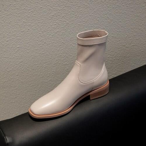 Ankle Boots for Women 2021 Autumn Winter Leather Shoes Woman Office Lady Retro Winter Boots