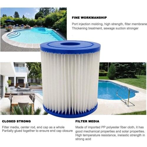 2PCS Reusable Washable Swimming Pool Filter Foam Sponge Cartridge For Type H Cleaning Replacement Accessories