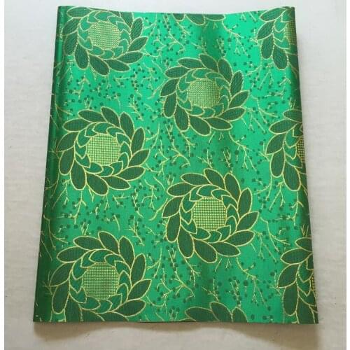 2015 New Pattern Sego Headtie National Green With Gold Flower Design,Wholesale Nigeria Green African Headtie