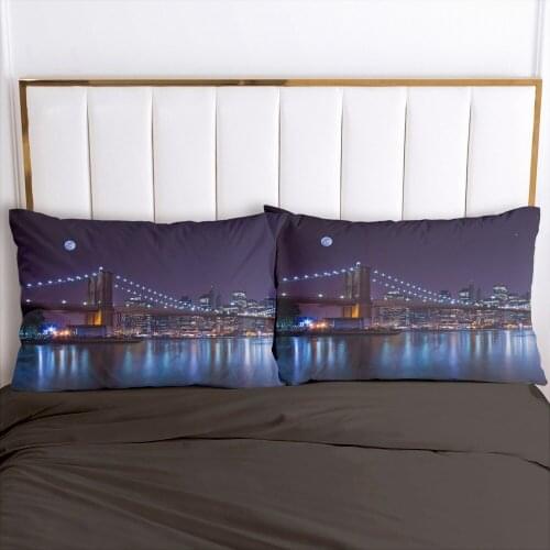 3D Printed Bridge In The Dark 100% Polyester Pillowcase Printed Home Decorative Pillowcse Pillow Cover Decoraion Bedclothes