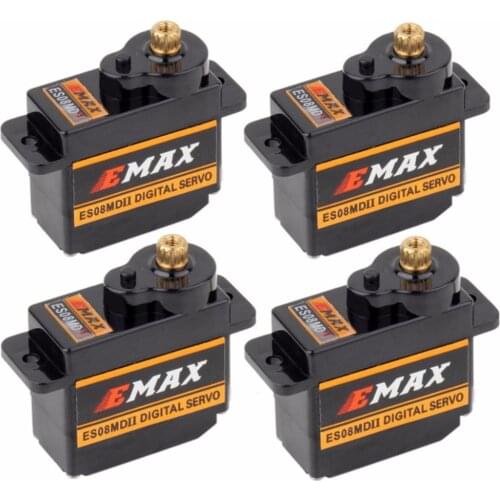 4pcs/lot EMAX ES08MDII Digital Servo 12g/ 2.4kg/ High-speed Mini Metal Gear