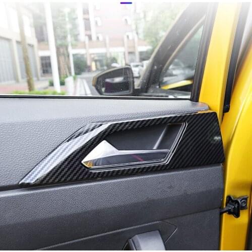 Fit for Volkswagen Polo MK6 2018 2019 2020 Car Styling Steel Interior Door Handle Bowl Cover Trim 4pcs Auto Accessories