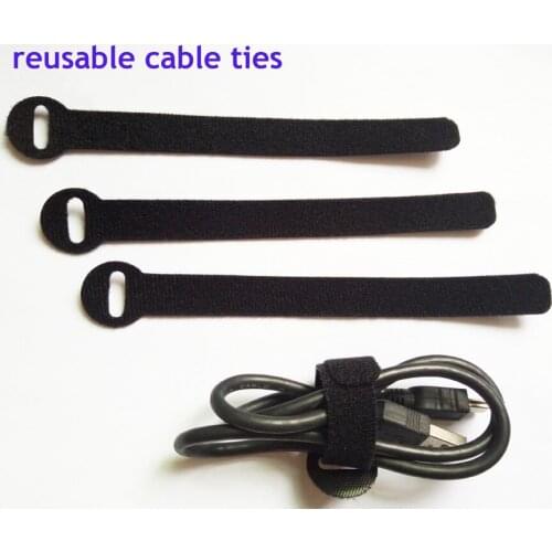 48pcs 14*160mm black Nylon Reusable Cable Ties with Eyelet Holes back to back cable tie strap hook cable organizer figment