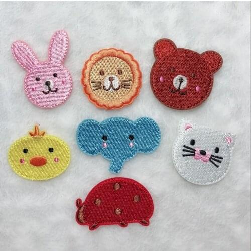 50psc/Lot Embroidery Patches Letters Clothing Decoration Accessories Elephant Rabbit Animal Diy Iron Heat Transfer Applique