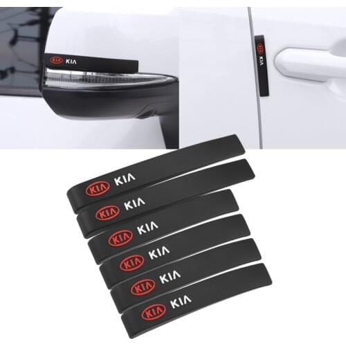 6Pcs Rubber Anti-Collision Strip Car Door Rearview Mirror Protector Stickers For Kia Sportage Ceed Rio Picanto Sorento Soul