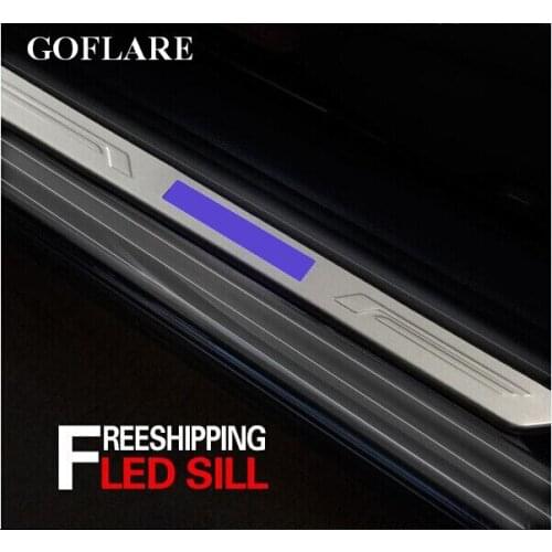 Car Styling for Nissan X-Trail t31 accessories 2007-2013 stainless led auto door sill protector scuff plate guard threshold sill