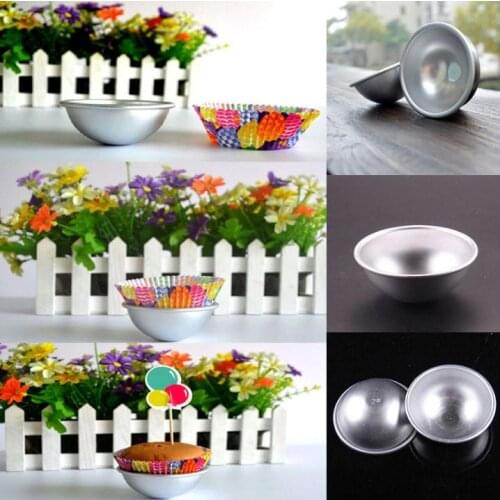 Free shipping 1000 pcs Durable 3D Aluminum Alloy Sphere Bath Bomb Cake Mold Pan Tin Baking Pastry Bakeware Decorating MoudSN1732