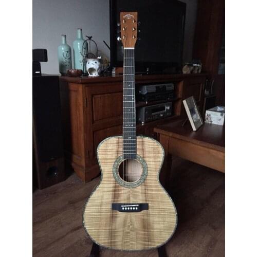 Free shipping all solid Europe myltre wood OM guitar custom handmade solid OM 14 frets AAA acoustic guitar