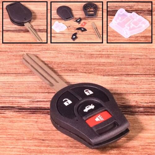 4 Buttons Key Case Fit For Nissan Sentra 2013 2014 2015 2016 2017 Uncut Blank Blade Remote Key Shell Case Fob Cover Accessories