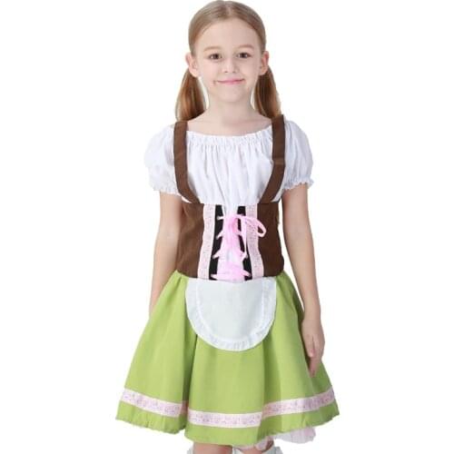 Kids Girls Oktoberfest Heidi German Children Beer Maid Bavarian Dirndl Fancy Dress Costumes 711 S-XL