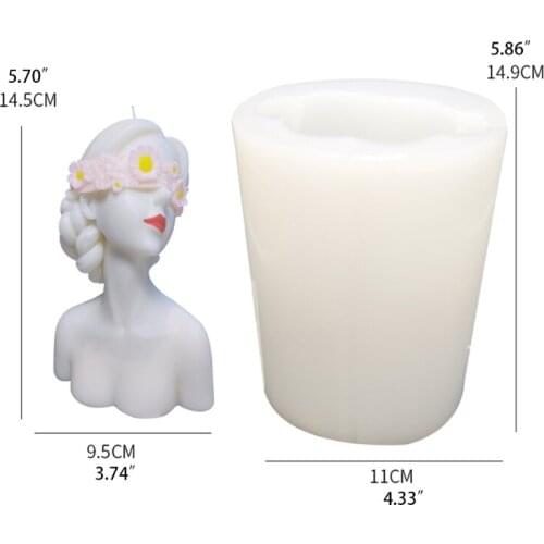 E56A Eyes Closed Girl/Blindfolded Girl Silicone Mold Resin Epoxy Craft Polymer Clay Craft DIY Ornament Jewelry Making Tool