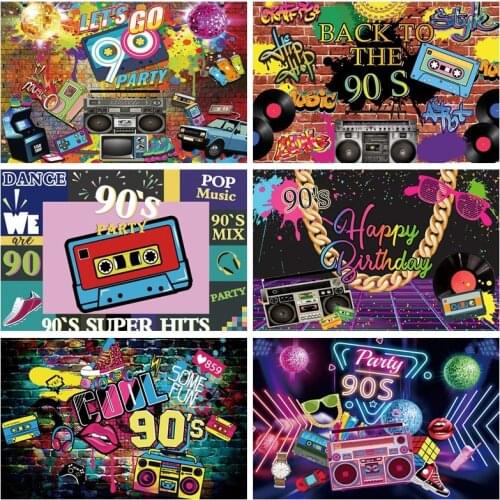 Yeele Brick Wall Backdrop 90s Music Party Decor Disco Background Adult Birthday Photography Photocall Photo Studio Photographic