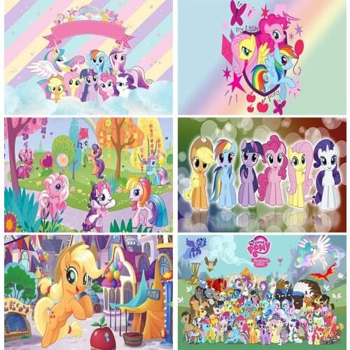 My Little Pony Sky Rainbow Stars Photography Background Shower Baby Birthday Customized Banner Photo Backdrop party backdrop