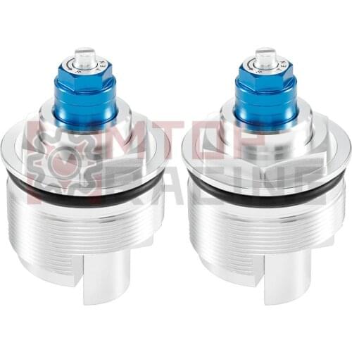 Preload Fork Caps For Yamaha YZF R6 2008 2009 2010 2011 2012 2013 2014 2015 13S-23111-00-00 Silver Blue Adjustable Fork Bolts