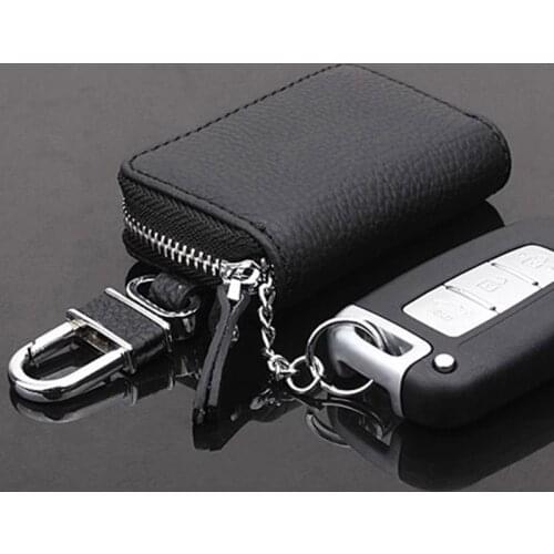 PU Leather Car Key Wallets Men Key Holder Housekeeper Keys Organizer Women Keychain Cover Zipper Car Key Protector Case