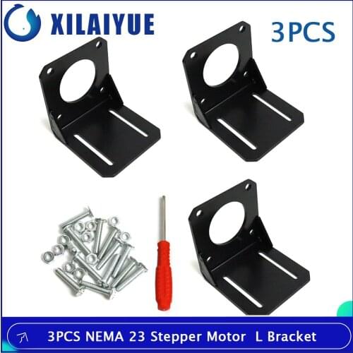 3PCS NEMA 23 Stepper Motor Mounting L Bracket Mount Motor Holder for Nema23 Motor with 3sets Mounting Screws