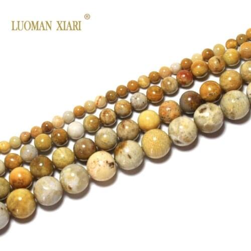 Fine AAA 100% Natural Ammonite Loose Round Stone Beads For Jewelry Making Diy Bracelet Necklace 4/6/8/10 mm Strand 15