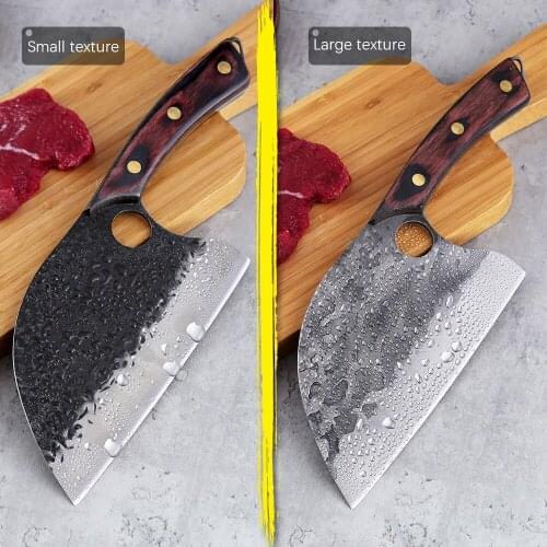 XYj Full Tang Kitchen Knife 7-inch Chinese Chef Knives Camping Hunting Butcher Knife For Bone Chopping Meat Cutting Slicing Tool