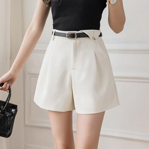 Summer All-Match Office Lady Slim Korean Fashion Black Shorts Femme High Waist Elegant Women Clothing Pantalones Cortos De Mujer