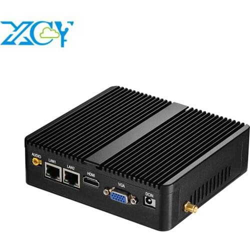 Mini PC Celeron J1900 Quad-Core Dual LAN 2*COM Fanless Mini Computer Celeron N2830 J1800 Windows 10 NetTop 300M WIFI HDMI VGA