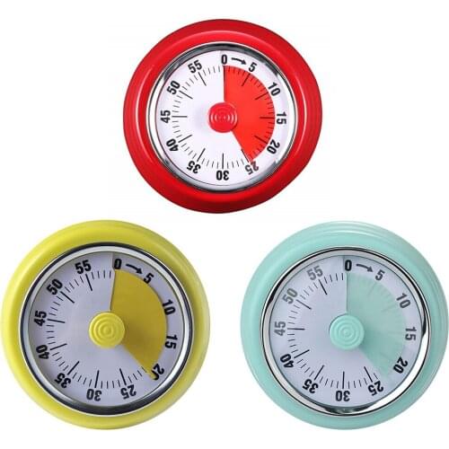 Multifunctional Stainless Steel Mechanical Reminder Timer Kitchen Countdown with Magnet for Cooking Classroom Teaching Homework