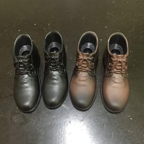 1/6 Male Leather Shoes Model Black Brown Hollow Boots Fit 12" Detachable Feet Action Figure Body Doll In Stock