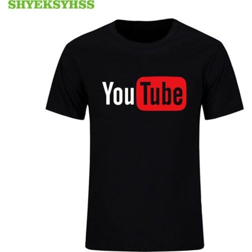 YouTube Logo Print Mens T-shirt Funny Clothing Fashion Work Clothes 100% Cotton T-shirt For Men Women Youtuber Street T-shirt