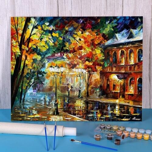 Old Moscow DIY Paint By Numbers Complete Kit Acrylic Paints 40*50 Canvas Painting New Design Crafts For Adults For Handiwork