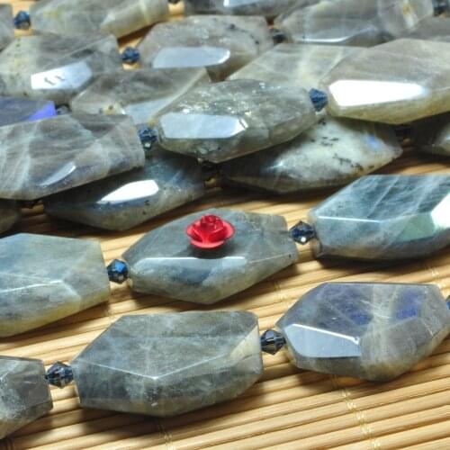 Natural Labradorite Faceted Nugget Chunk Loose Beads Wholesale Gemstone Semi Precious Stone Bracelet Necklace Diy Jewelry Making