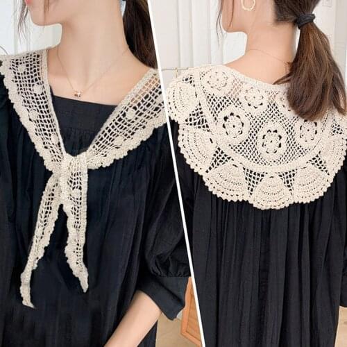 Newly Womens Lapel Large Shawl Wrapped with Ribbon Bow and Fake Double Necklace