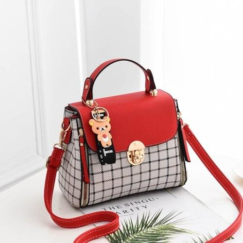 New womens bag with plaid Diagonal package crossbody shoulder bag Small package baogesmall 20X11X15cm