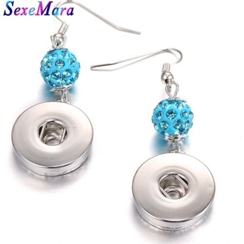 New Arrival 18mm Snap Jewelry Candy Color Snap Earring Fit 18mm Snap Drop Earrings Women Bohemian Buttons Earring Jewelry