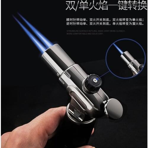 Inflatable high temperature resistant windproof spray gun welding gun dual / single flame adjustable cigar lighting spray gun