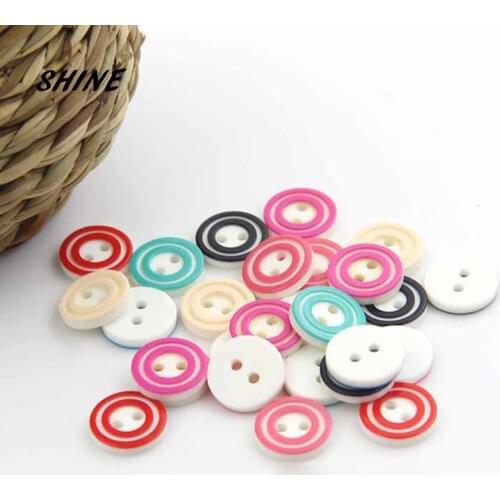 SHINE Resin Sewing Buttons Scrapbooking Round Multicolor Two Holes 12.5mm Dia. 50PCs Costura Botones bottoni botoes