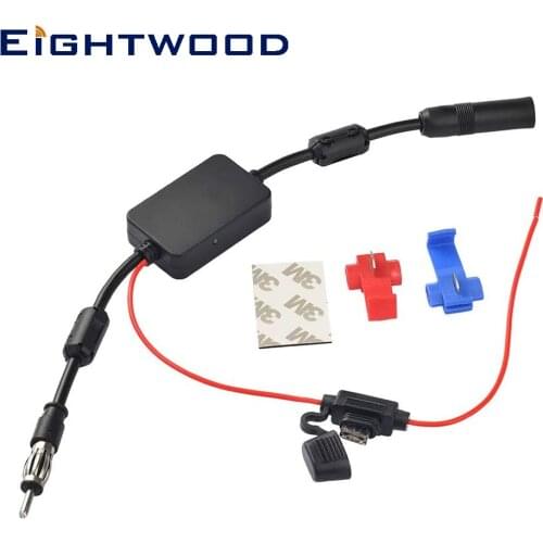 Eightwood FM AM Radio Antenna Signal Booster 12V Motorola DIN Male for Truck SUV Car Audio Radio Stereo Media Head Unit Receiver