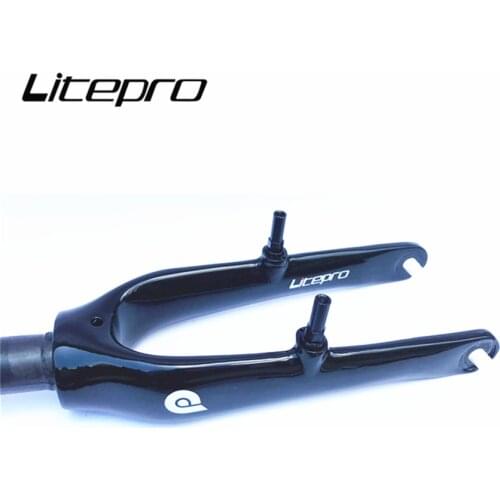 Litepro BMX Bicycle Carbon Fiber Front Fork Open Measurement 74MM Folding Bike 14 Inch K3 Fork