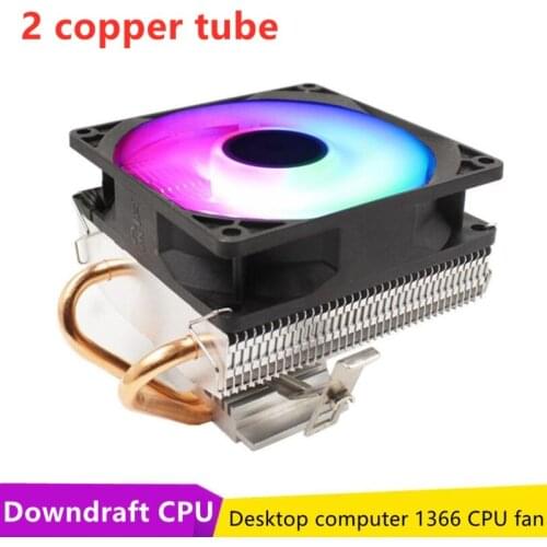 High Quality SORBANG 2 copper tube down blowing CPU radiator 775 AMD 1155 small case desktop computer 1366 CPU fan