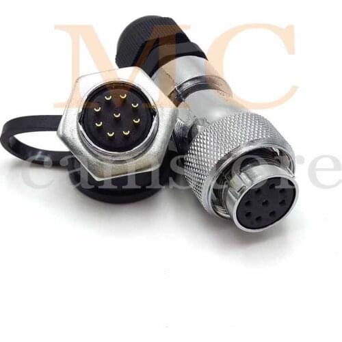 WS20 9pin Metal Power Connector, Electrical Waterproof Power Plug Socket, Aviation Partition Connector, Used For Outdoor And ind