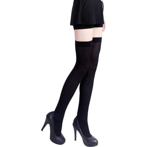 Women Thigh High Socks Sexy Pure Color Opaque Sexy Thigh High Stockings Over The Knee Socks thigh-high stockings Velvet hosiery