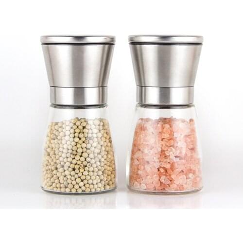 1Pcs Stainless Steel Glass Salt Manual Pepper Mill Spice Grinder Stick For Cooking