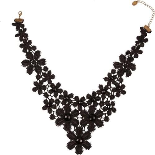 12 Pieces/Lot Statement Necklaces Jewelry For Women Hyperbole Flowers Tassel Necklace Charm Sexy Lace Choker Jewelry Accessories