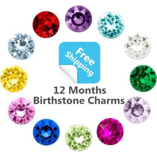 12pcs/lot crystals Floating Charms 5mm glass crystals birthstone floating charms fit floating lockets