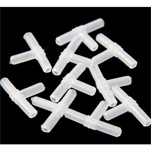 20PCS Plastic Aquarium Air Pump Tee Line Tubing Joints Connectors Pet Tools T-junction Fish Tank Air Pump Fits standard air line