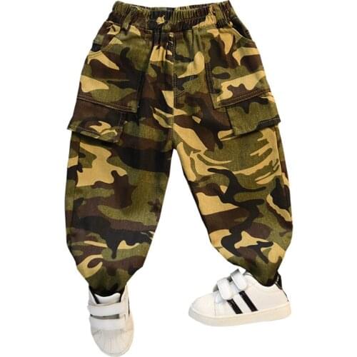 2021 New Kids Harem Pants Low Price Boys Girls Camouflage Pants Printed Cotton Casual Pattern toddler Trousers Children clothing
