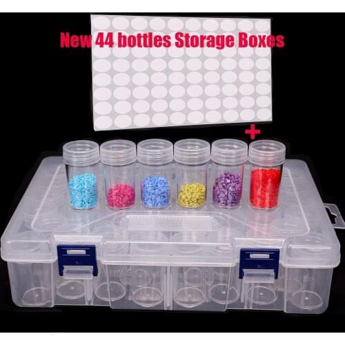 28/44pcs Bottles Diamond Painting Tools Accessories Storage Box Beads Container Diamond Embroidery Stone Mosaic Convenience Box