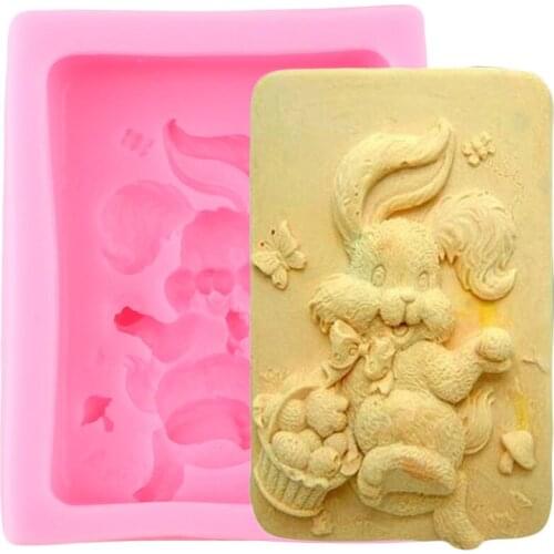 3D Rabbit Handmade Soap Silicone Mold Easter Fondant Cake Decorating Tools Candle Resin Clay Molds​ Chocolate Gumpaste Moulds