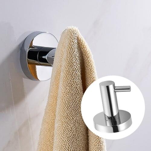 Bathroom Accessories Coat Hooks Brushed Stainless Steel Solid Metal Wall Hooks