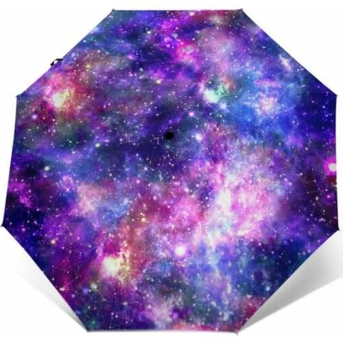 Automatic Umbrella Galaxy Night three-fold umbrella women men rain umbrella